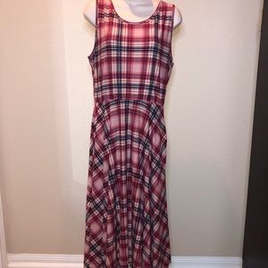 Agnes & Dora - Pink & Navy Plaid, Hi/Lo, Dress